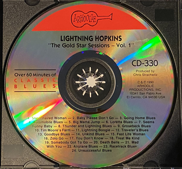 LIGHTNING HOPKINS GOLD STAR Walking Blues/ Lightning Blues-